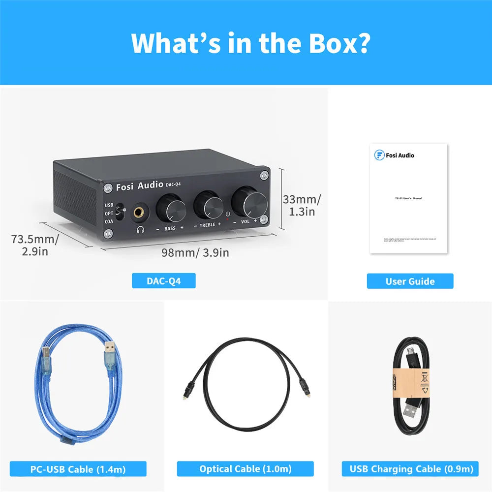 Fosi Audio Q4 Mini USB Gaming DAC & Headphone Amplifier