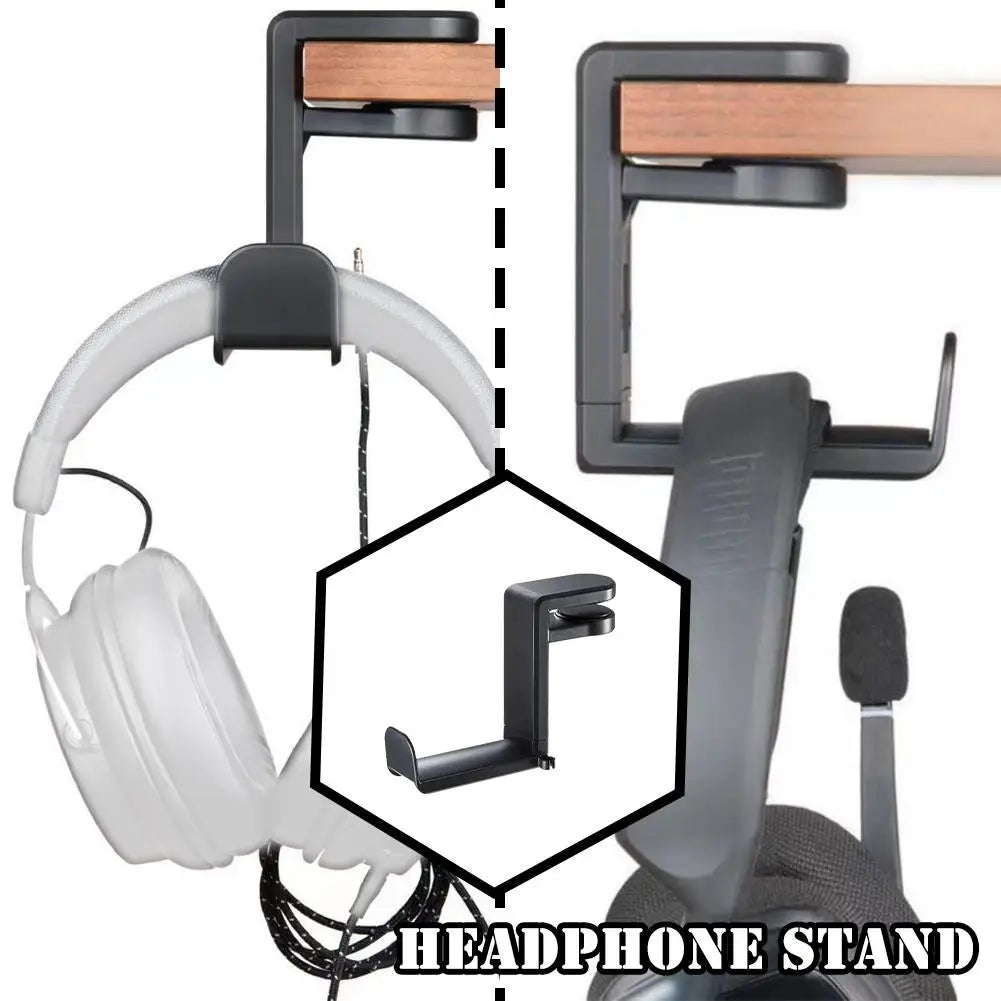 360° Rotating Headphone Stand Desktop Headset Holder PC Gaming Headset Desk Hanger Hook For Earphone Controller