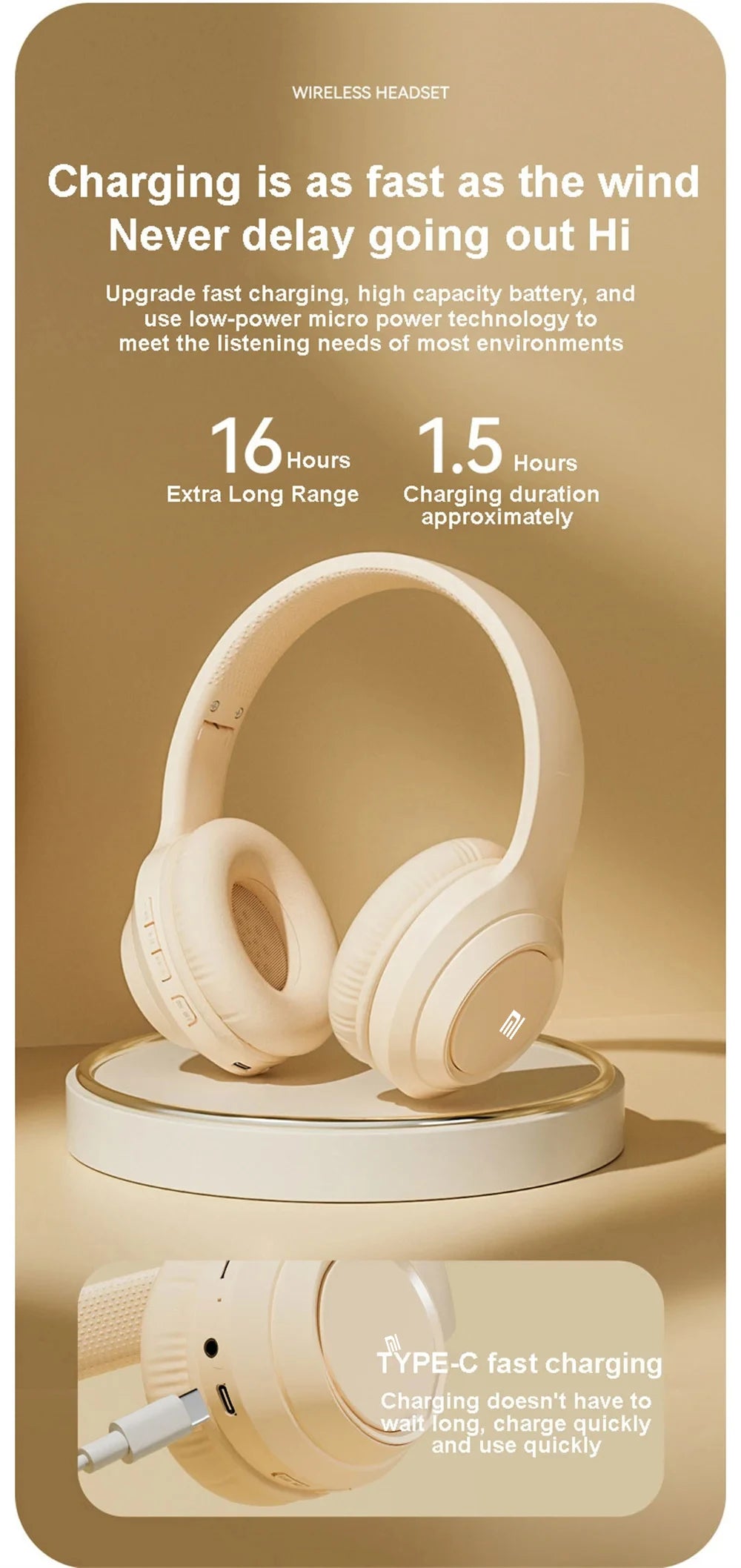 XIAOMI TH30 Wireless Bluetooth 5.3 Foldable Headphones with Mic