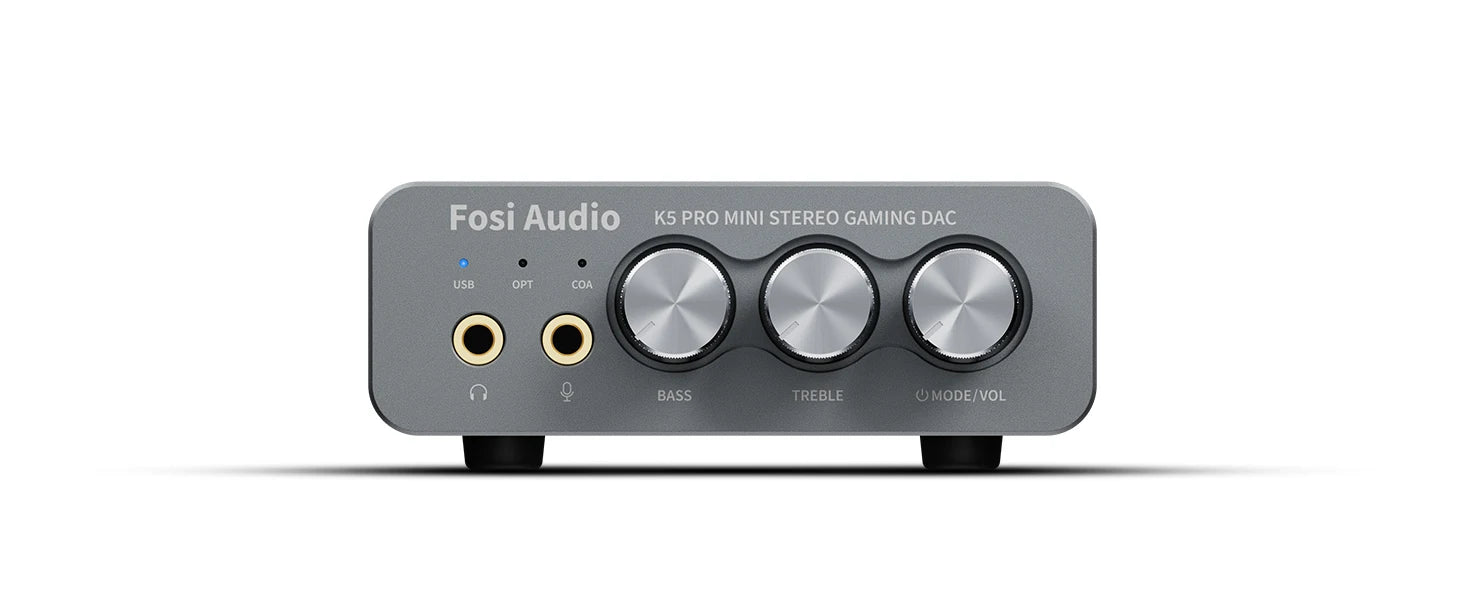 Fosi Audio K5 PRO USB Gaming DAC with Microphone & Headphone Amplifier