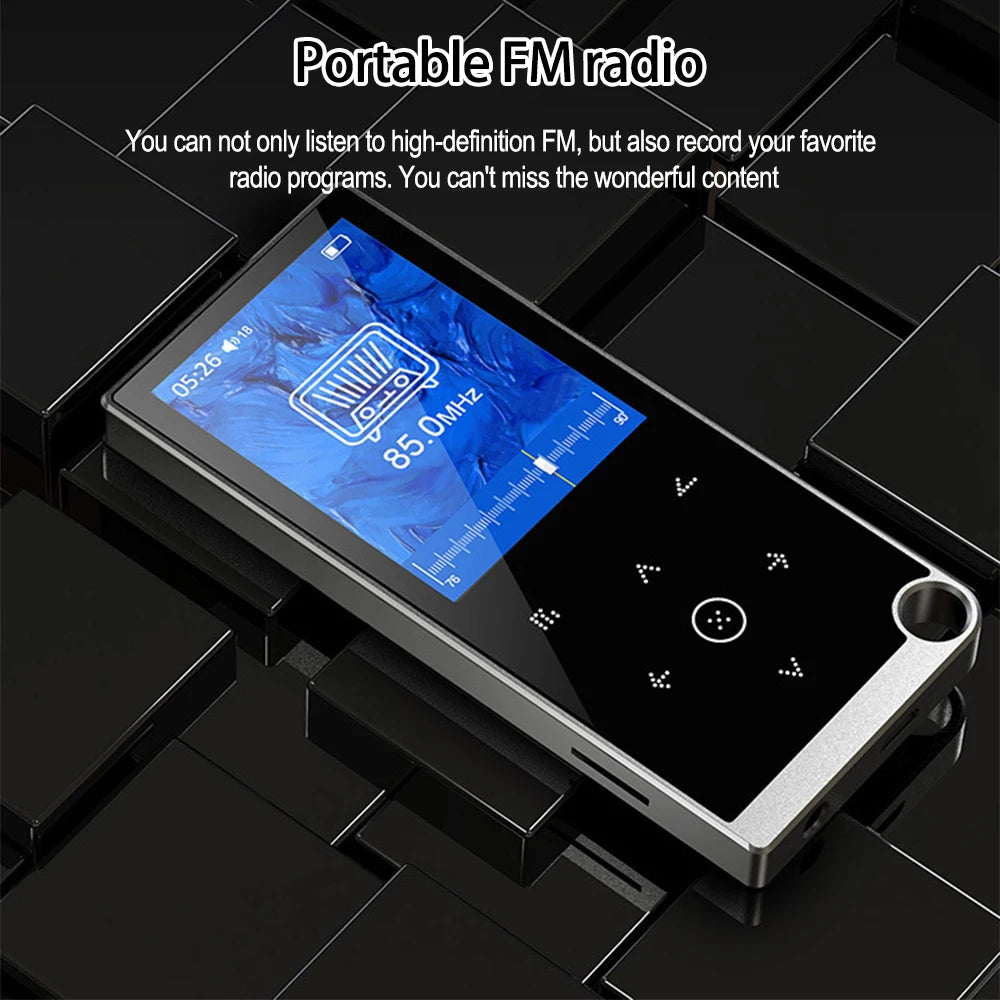 2.4-inch Screen Bluetooth5.0 Mp3 Player Touch Key Portable Audio Lossless Music Hifi Walkman FM/Ebook/Recorder/MP4 Video Player