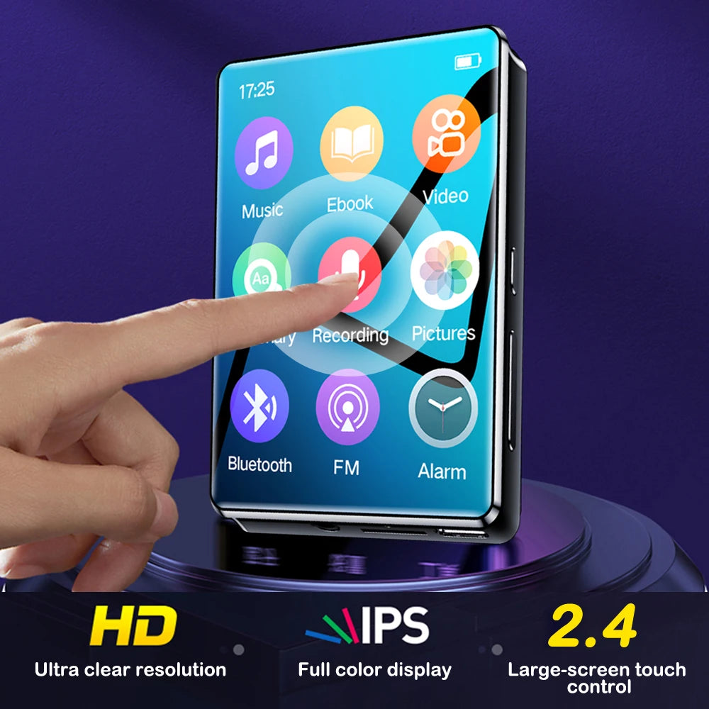 2.4 Inch Full-Screen MP3 Player - Ultra-Thin Bluetooth 5.2 Hi-Fi Music & Video Player