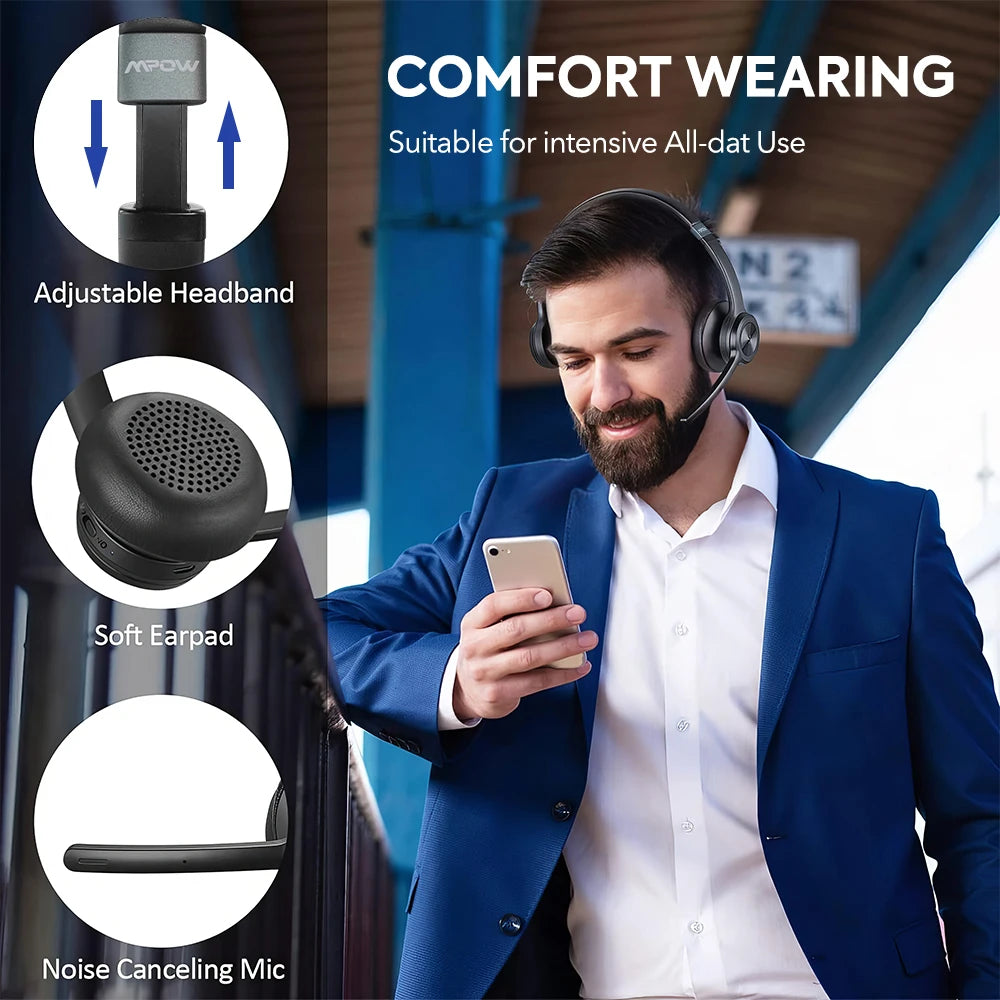 Mpow HC9 Bluetooth 5.3 Wireless Headset